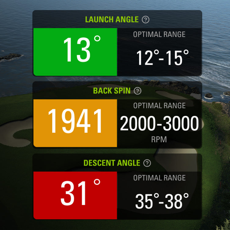SKYTRAK golf simulator shot optimizer interface