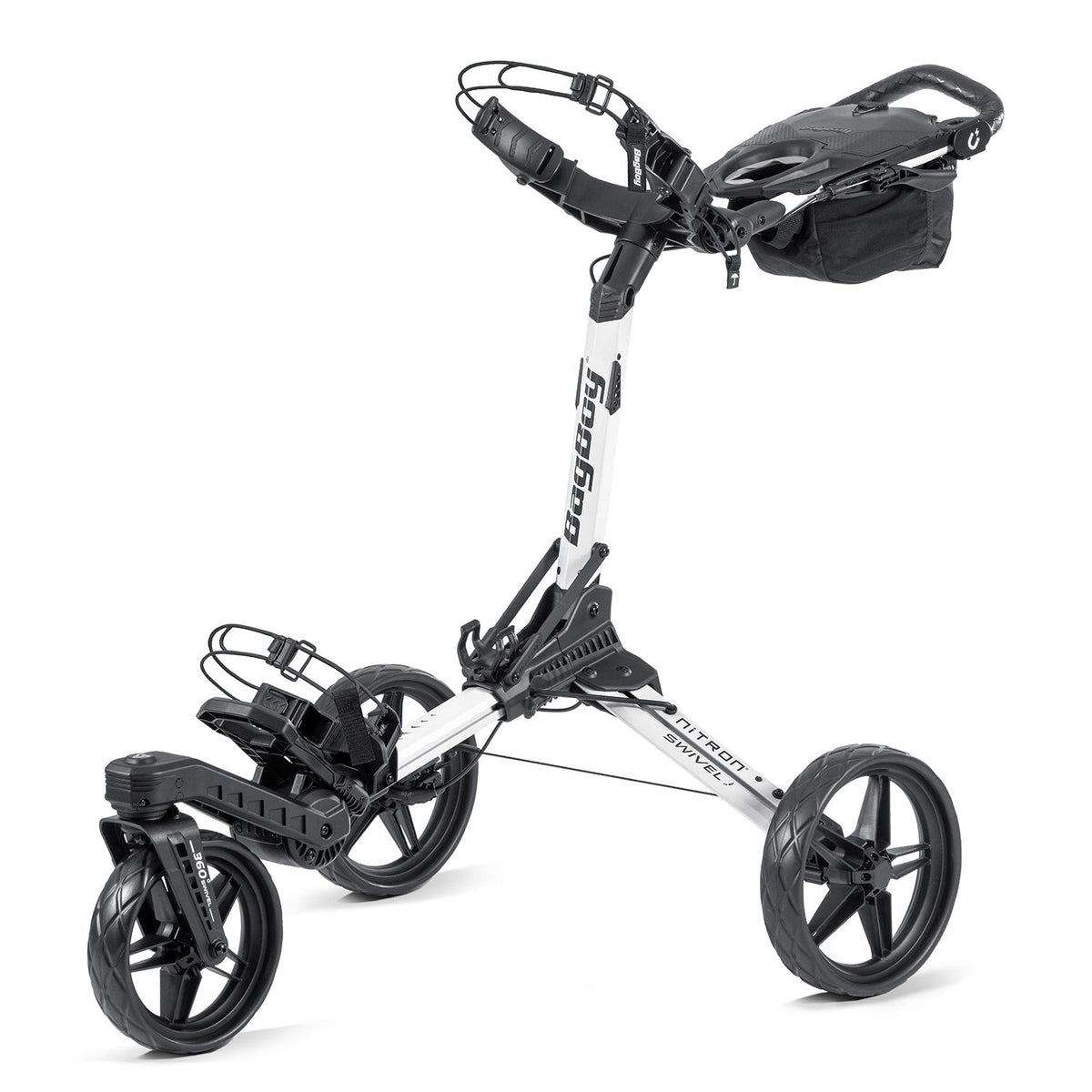 Bag Boy Nitron Swivel golf cart, white black, product photo