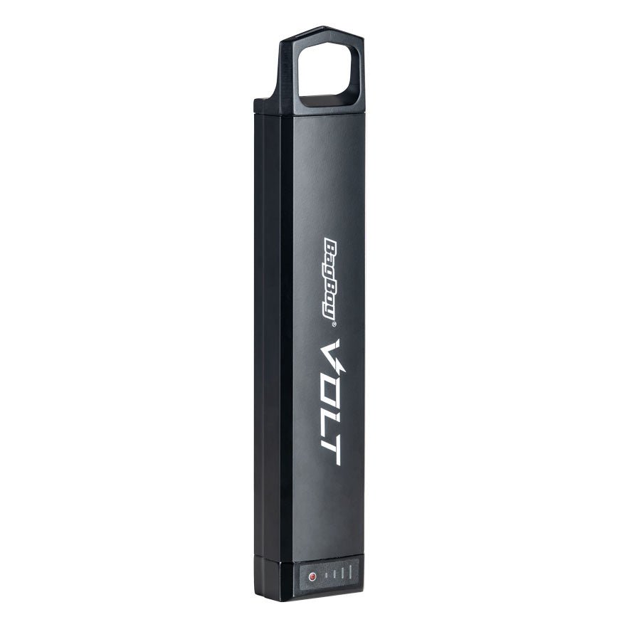 Bag Boy Volt golf cart battery, left view