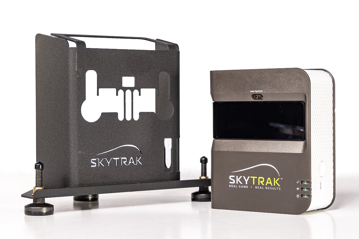 SKYTRAK Launch Monitor and Metal Protective Case side by side showing their compatibility and protection