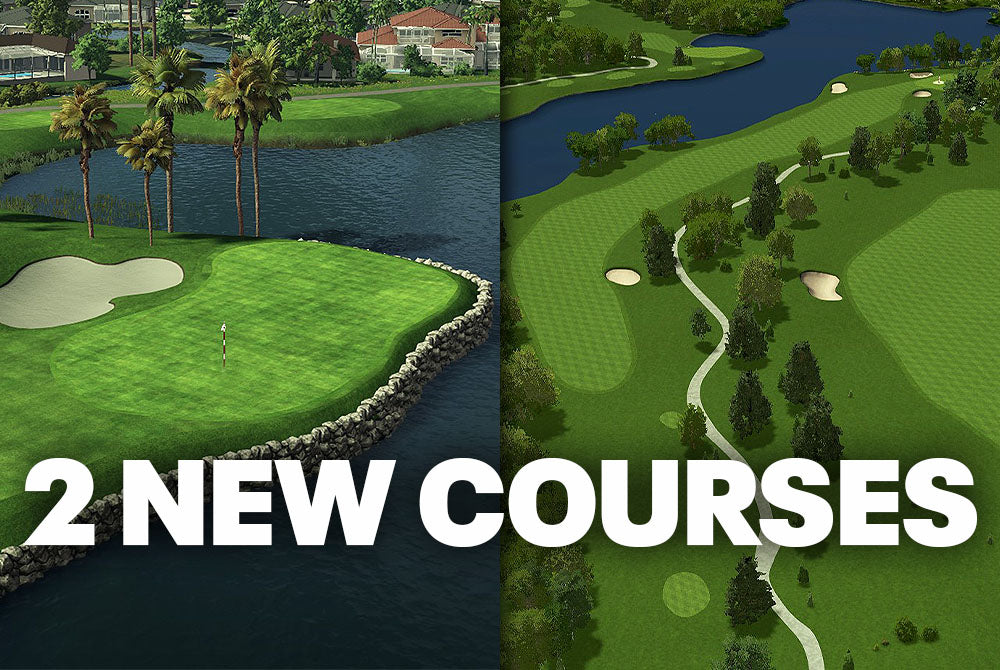 Alt Text: Virtual golf simulation of the 'Bear Trap' at PGA National Champion Course on SKYTRAK featuring high-stakes water hazards and precise fairway rendering for professional-grade indoor practice.