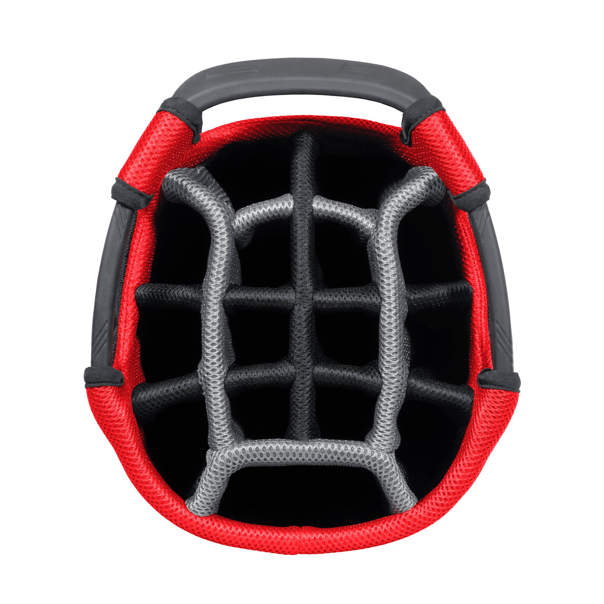 Bag Boy Chiller Hybrid Stand Bag, navy red charcoal, top view