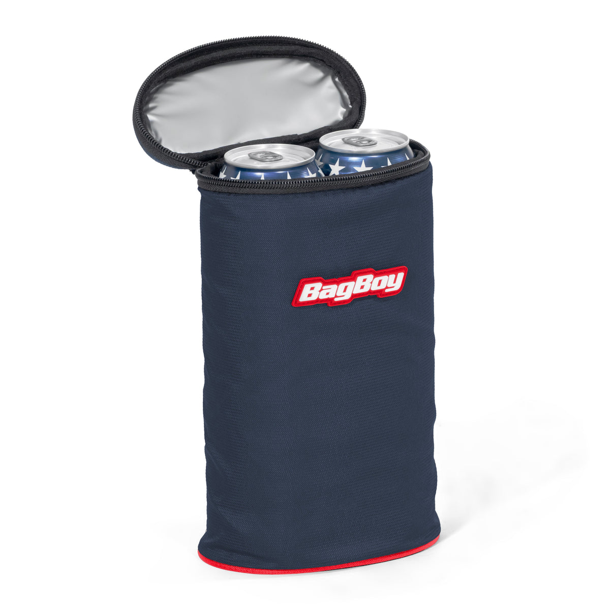 Bag Boy Chiller Pro Hybrid Stand Bag, navy red charcoal, cooler bag open