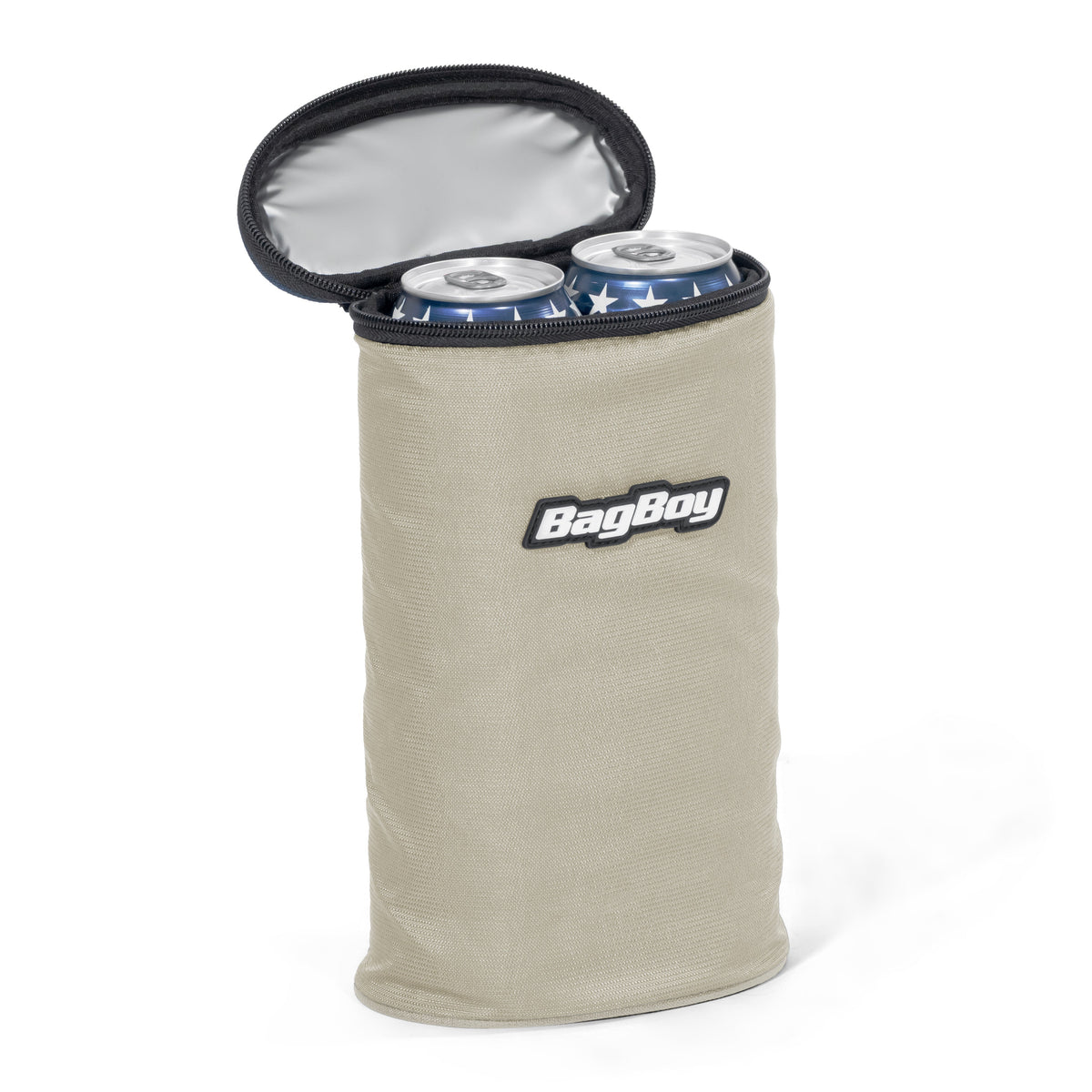 Bag Boy Chiller Pro Hybrid Stand Bag, sand, cooler bag open