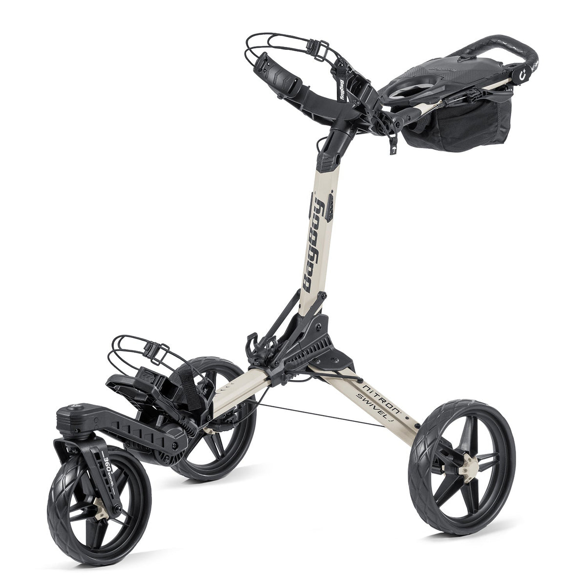 Bag Boy Nitron Swivel golf cart, sand black, product photo