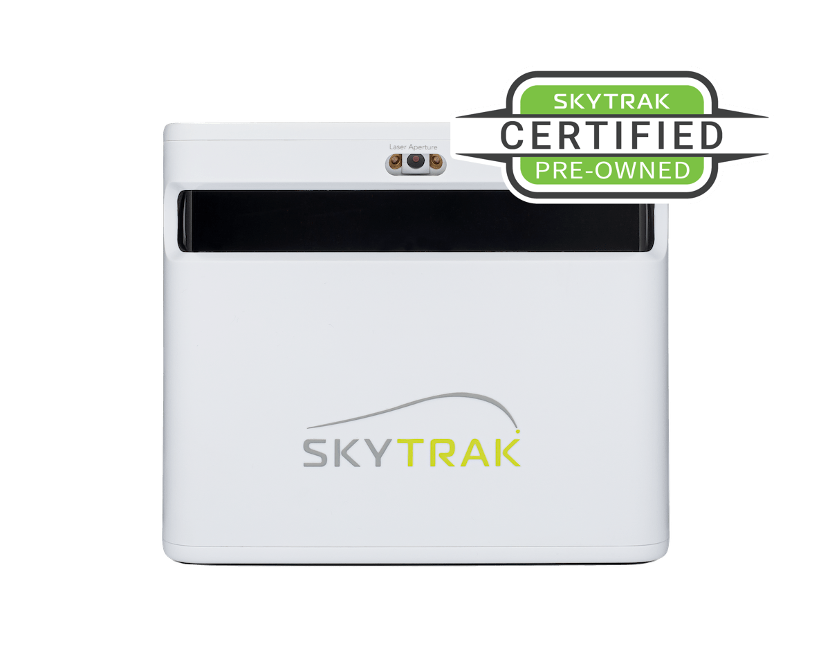 SkyTrak+ launch monitor with 14-day free trial offer. Certified Pre-Owned SkyTrak+ launch monitor for home golf simulators.