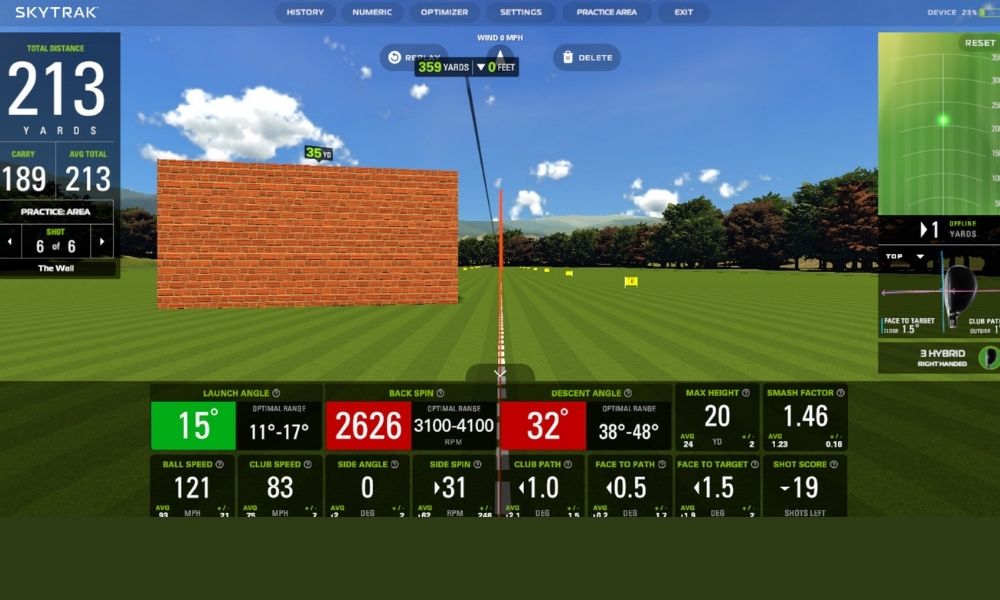SKYTRAK Range data metrics dashboard